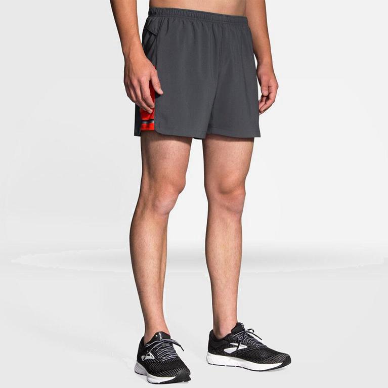 Brooks Sherpa 5 NZ - Men's Running Shorts - Grey (85194-MSIA)